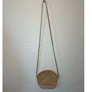 Minimalist Genuine Leather Tan Camel Long Crossbody Small Purse